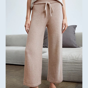 <span class=keywords><strong>Pantalon</strong></span> large en cachemire pour <span class=keywords><strong>femme</strong></span>, style décontracté et tendance - Product Image 1