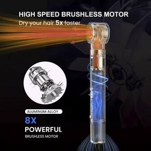 <span class=keywords><strong>Nuevo</strong></span> <span class=keywords><strong>Secador</strong></span> de Pelo Multifuncional 7 en 1, Eléctrico, 110000 RPM, Sin Aspas, de Alta Velocidad, Iónico, con Cepillo - Product Image 2
