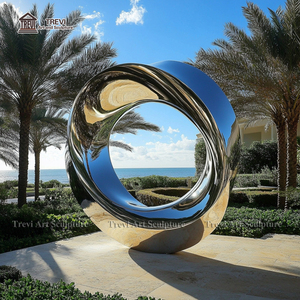 Escultura Decorativa Abstracta de Metal, Estatua de Mobius de Acero Inoxidable, Famosa Escultura TREVI para Exteriores - Product Image 5