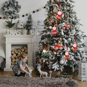 Argile polymère père noël bonhomme <span class=keywords><strong>de</strong></span> neige renne ornement pendentif, ornement d'arbre <span class=keywords><strong>de</strong></span> noël décorations suspendues <span class=keywords><strong>de</strong></span> noël - Product Image 5