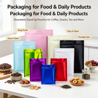 Sachets d'emballage personnalisés en Mylar transparent multi-tailles 3,5g 7g 14g 28g – Sacs en plastique pour fleurs séchées, bonbons, tabac, biscuits