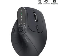 Mouse Gaming ergonomis vertikal nirkabel 2.4G, dapat diisi ulang USB untuk beberapa perangkat tepat untuk PC kantor menggunakan Mouse RGB