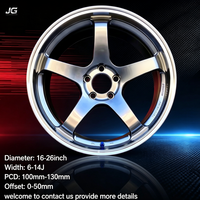 Jantes JG 17-22 pouces 5x100 5x108 5x112 5x114.3 Racing à cinq branches monobloc forgées en alliage d'aluminium multi-PCD pour véhicule de tourisme