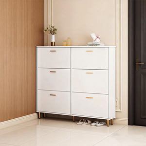 Mobile Porta Scarpe Moderno Multistrato in Legno Bianco Durevole Salvaspazio per Ingresso e Soggiorno - Product Image 3