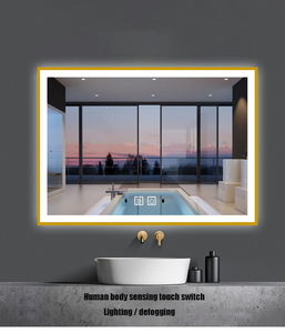 <span class=keywords><strong>Miroir</strong></span> de salle de bain intelligent à <span class=keywords><strong>LED</strong></span> en gros avec affichage de la température et de la date, commande tactile, <span class=keywords><strong>miroir</strong></span> de maquillage mural - Product Image 1