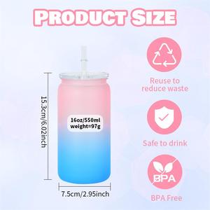 New Arrival Hot Summer Ombre Colored Beer Cup <b>Soda</b> Drink Water <b>Bottle</b> 16 oz Acrylic Single Wall Plastic with Lids and Straw - Product Image 3