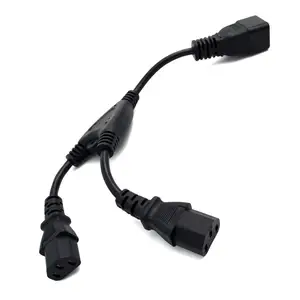 Répartiteur de cordon d'alimentation de haute qualité connecteur mâle C20 à IEC C13x2 Y câbles de connecteur femelle