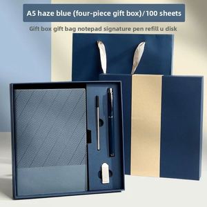 Sets de Regalo de Cuadernos de Cuero Corporativos Personalizados al por Mayor, Caja de Regalo de Lujo para Cuaderno Diario A5 con Bolígrafo y USB - Product Image 3