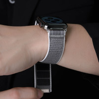 Bracelet de montre en nylon tissé de qualité supérieure pour Apple Watch Series 11 10 Ultra, sangle réglable à boucle et crochet, vente en gros
