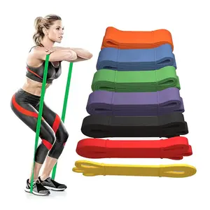 Op Maat Bedrukte Lange Latex Workout Fitness Rubberen Lusband Pull-Up Assist Band Set Power Training Rekweerstandsbanden