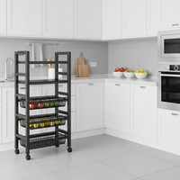 Meuble de rangement multifonctionnel moderne à trois niveaux en fil métallique sur pied pour la cuisine