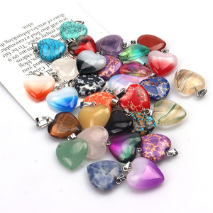 20mm ciondolo amore agata pietra naturale fai da te che fa il cristallo, ciondolo in pietra di quarzo strass - Product Image 4