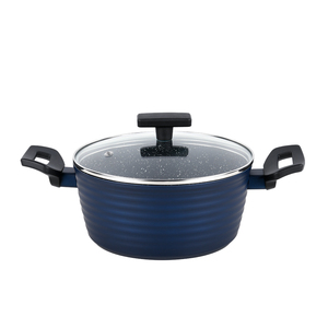 Zhongheng OEM série Ocean wave Batterie de cuisine en aluminium forgé antiadhésif Pot à soupe induction Base Trou fond d'induction - Product Image 1