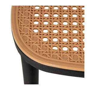 Chaise de bistrot de style moderne pour restaurant extérieur, café, en plastique et rotin, chaises de salle à manger - Product Image 4