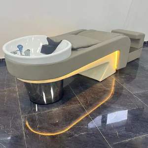 Sillón de Lavado de Cabello Reclinable de Espuma de Alta Densidad con Luz LED Moderna y Lujosa para Salón de Belleza y Spa - Product Image 3