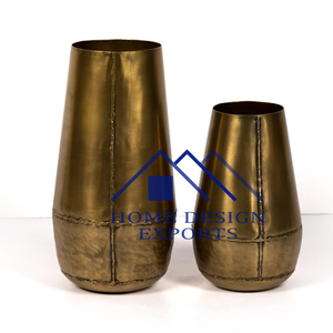 Antique <b>Gold</b> Metal Flower Pots and <b>Vases</b> Latest Design for Home Hotels and Restaurants for Weddings and Decor - Product Image 1
