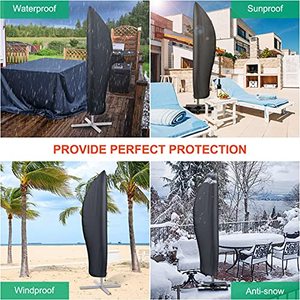 <span class=keywords><strong>Housse</strong></span> de <span class=keywords><strong>parasol</strong></span> Tissu Oxford 420D Imperméable pour parapluie en porte-à-faux <span class=keywords><strong>Housse</strong></span> zippée pour 2.7 m à 3.4 m Résistant aux UV Anti-Fading - Product Image 5