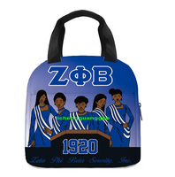 "ZPB Zeta Phi Beta" Sorority Öğle Yemeği Kutusu Taşınabilir Sororitys Çantaları Öğle Yemeği Çantaları Ofis Çalışması Seyahat için Yeniden Kullanılabilir Soğutucu Çanta