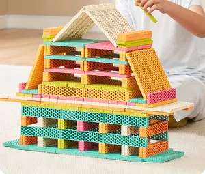 KUB-bloques de construcción de arquímedas de paja para niños, juguetes de bloques de construcción, precio al por mayor