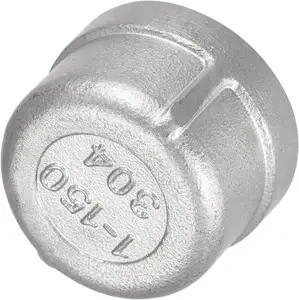 304 Stainless Steel Pipe End Cap Fitting 1 NPT Female Thread Plug