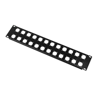 Panneaux de rack perforés pour XLR et Speakon série D, revêtement poudre noir, Rack-Panel-2U-for-24x-Neutrik-D RACK U PAN 02 D24