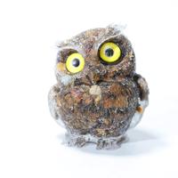 Ornements en résine de hibou en cristal naturel en gros, gravier de pierre, améthyste, quartz rose, coquillages, artisanat en cristal