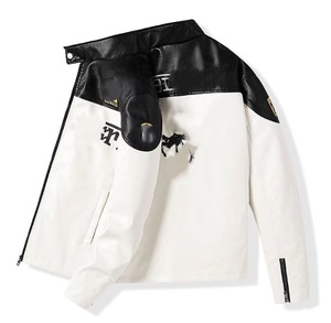 <span class=keywords><strong>Giacca</strong></span> da <span class=keywords><strong>Moto</strong></span> da <span class=keywords><strong>Uomo</strong></span> Autunno Inverno OEM <span class=keywords><strong>in</strong></span> <span class=keywords><strong>Pelle</strong></span> PU Ricamata Antivento con Colletto Alto - Product Image 5
