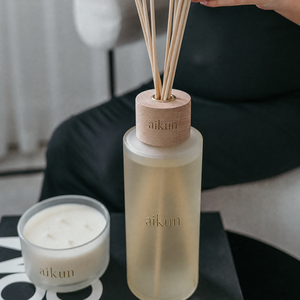 Coffret Cadeau Aikun XL Rond en Verre Doré avec Diffuseur à Bâtonnets et Bougie Parfumée Longue Durée – Faible MOQ, Réponse Rapide pour les Marques - Product Image 2