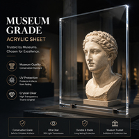 Plaque acrylique PMMA HUASHUAITE HASWEIT haute transparence, revêtement rigide, anti-rayures, pour la protection des vitrines de musées