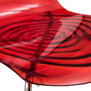 Chaise moderne simple et créative en cristal Chaise de salle à manger en plastique acrylique Chaise transparente en cristal rouge à filet fantôme - Product Image 6