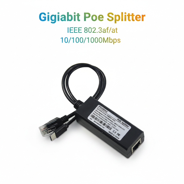 Gigabit PoE Splitter 5V 2.4A Type-C for PoE Switch IEEE 802.3af/at 10/100/1000Mbps