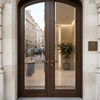 Poignée de porte intérieure symétrique en laiton brossé or rose antique pour entrée d'appartement ou de chambre d'hôtel