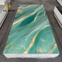 Panneau de feuille de marbre UV PVC grain de bois décoration murale 3D avec service de coupe panneau de marbrure stratifié en plastique