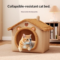 Nichoir en tissu semi-fermé pour chats, toutes saisons, épaissi, universel, en forme de maison
