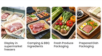 Oasis 26oz 770ml Bagasse Biologisch afbreekbare composteerbare wegwerp waterdichte vetwerende supermarkt schaal voor vers vlees en fruit, afhaalbaar