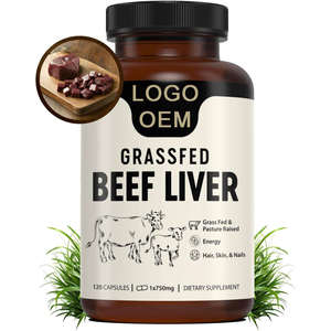 Capsules de foie de bœuf séché nourri à l'herbe, personnalisées OEM/ODM, certifiées GMP, suppléments naturels en fer et vitamine B12 pour l'énergie, Ouuso 120 - Product Image 1