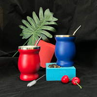 Tasse à Yerba Maté en Acier Inoxydable à Double Paroi Isolée avec Bombilla, Couvercle et Cuillère, 280 ml, Anti-fuite, Sans BPA, Thermos Classique, Isolation Thermique 12-24h