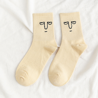 Printemps et automne Jacquard personnalisé INS Funny Expression Student Pure Cotton Chaussettes mi-longues pour hommes