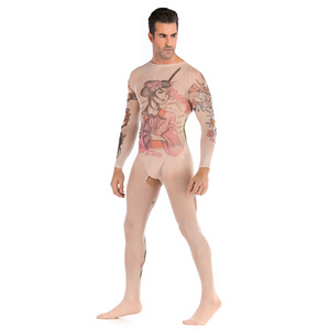 <span class=keywords><strong>Lingerie</strong></span> sexy pour <span class=keywords><strong>homme</strong></span> Combinaison moulante une pièce Bodystockings pour hommes <span class=keywords><strong>en</strong></span> bas sexy avec impression - Product Image 5