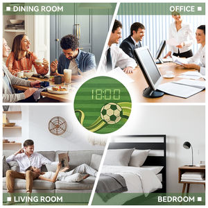 นาฬิกาแขวนผนังทรงกลมลายฟุตบอล พร้อมโลโก้สั่งทำ ของตกแต่งบ้านทันสมัย นาฬิกาไม้ นาฬิกาปลุก LED ดิจิตอลอัจฉริยะ พัดลม โซนฟุตบอล ของขวัญส่งเสริมการขาย - Product Image 6