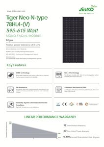 JINKO แผงพลังงานแสงอาทิตย์630W N-Type แผง156โมโนเฟเชีย600W 610W 620W 630W - Product Image 2