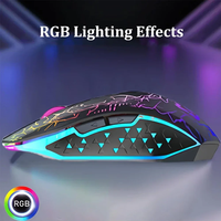 Mouse Gaming Bluetooth Recargable de 2.4G para Laptop con Retroiluminación RGB, Mouse Mecánico para Computadora PC, Mouse Inalámbrico para Gamers