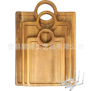 Tabla de cortar de madera maciza rectangular de 12 pulgadas multifuncional para uso doméstico en la cocina - Product Image 3