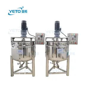 Liquid Emulsify Reactor Homogenizer Tank Agitator Electric Steam Heating Mixer Jacketed Stainless Steel Mixing Tank