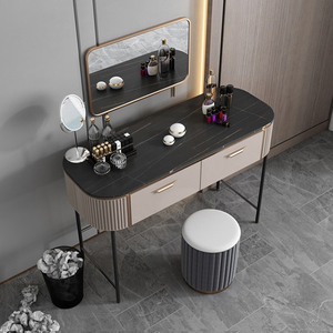 DT615-juegos de dormitorio, mesita de noche iluminada, con espejo y taburete - Product Image 4
