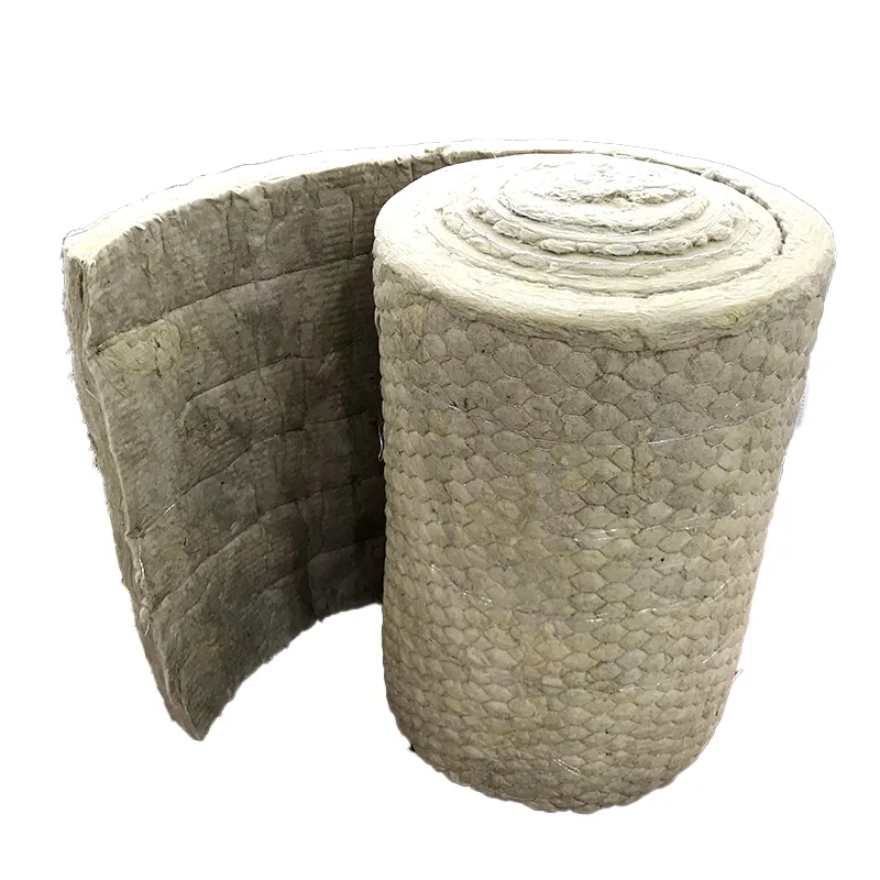 wire mesh faced Insulation rock wool roll felt construction Material price