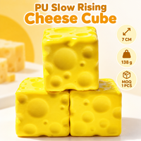 Bloc Squishy en PU en forme de fromage à remontée lente, jouet anti-stress souple à presser, cadeau amusant pour enfants et adultes