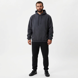 Sudadera con bolsillo canguro para hombre, ropa urbana básica, mezcla de algodón, gruesa, 100% algodón, sudadera de alta calidad para hombre - Product Image 1
