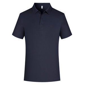 Promotional Polo Shirt Black Short Sleeve Solid Color Polyester Business Workwear Daily Wear - Product Image 3