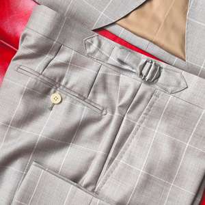 <span class=keywords><strong>Costume</strong></span> d'affaires sur <span class=keywords><strong>mesure</strong></span> pour homme en tissu italien VBC Super 110's, motif pied-de-poule grand carreaux, fait main, semi-entoilé - Product Image 6